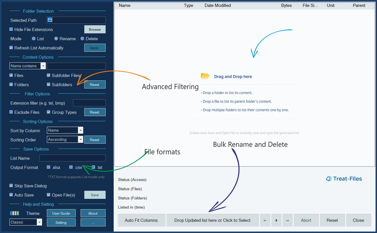 TreatFile demo screenshot